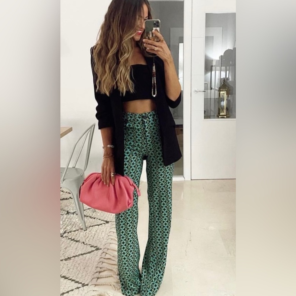 MANGO geometric print pants